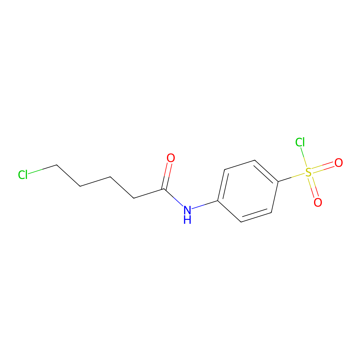 4-(5-Chloropentanamido)benzene-1-sulfonyl chloride molecular structure, CAS 1909337-37-6