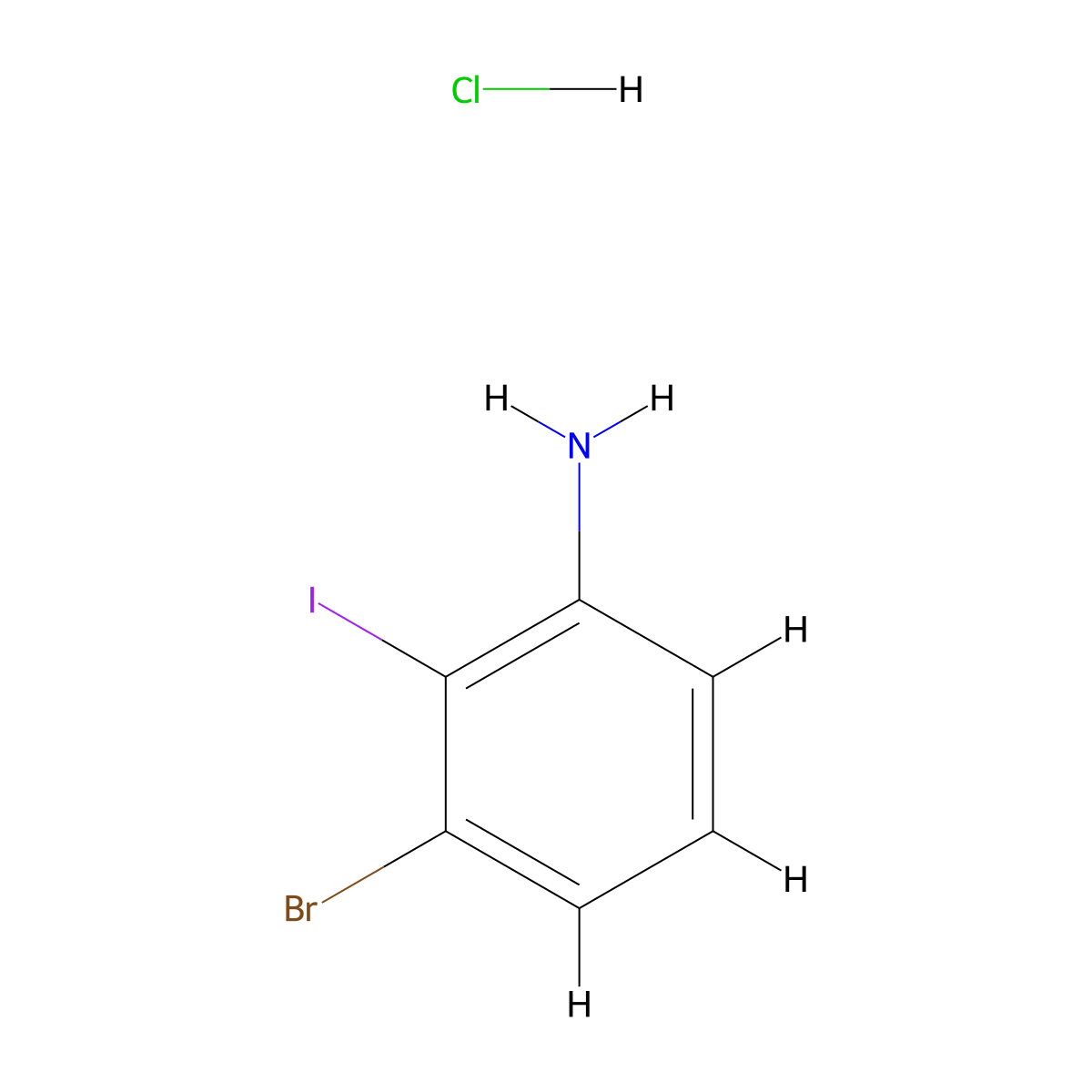 3-Bromo-2-iodoaniline hydrochloride molecular structure, CAS 1909337-40-1
