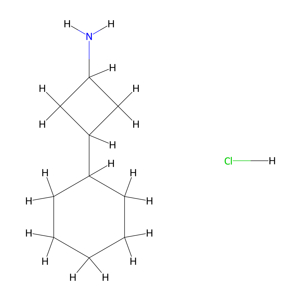 3-Cyclohexylcyclobutan-1-amine hydrochloride molecular structure, CAS 1909337-43-4