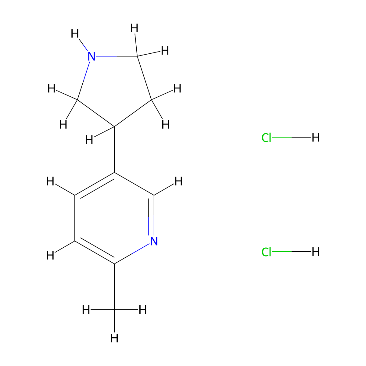 2-Methyl-5-(pyrrolidin-3-yl)pyridine dihydrochloride molecular structure, CAS 1909337-44-5