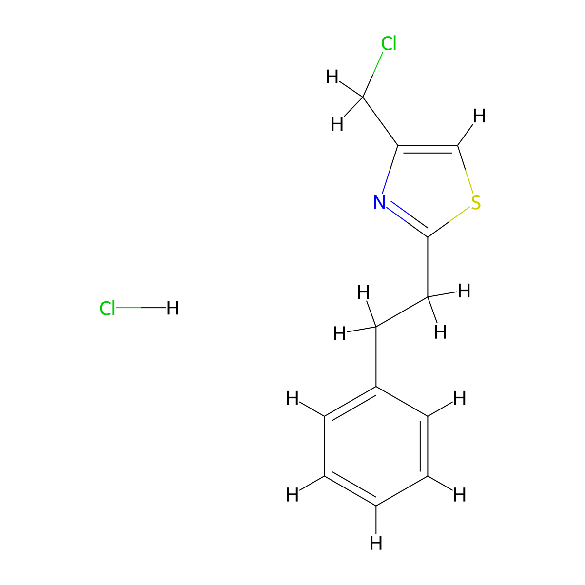 4-(Chloromethyl)-2-(2-phenylethyl)-1,3-thiazole hydrochloride molecular structure, CAS 1909337-46-7