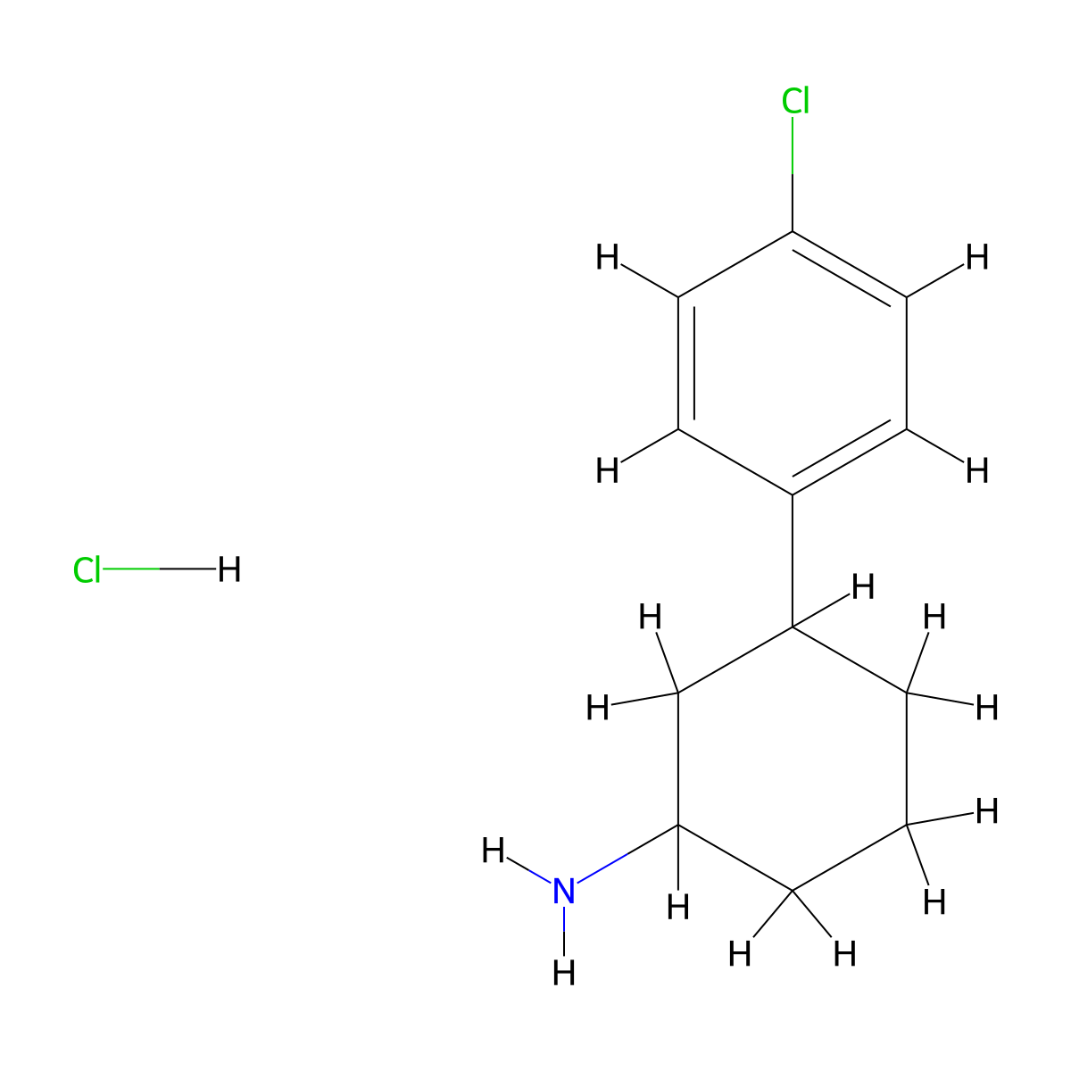 3-(4-Chlorophenyl)cyclohexan-1-amine hydrochloride molecular structure, CAS 1909337-47-8