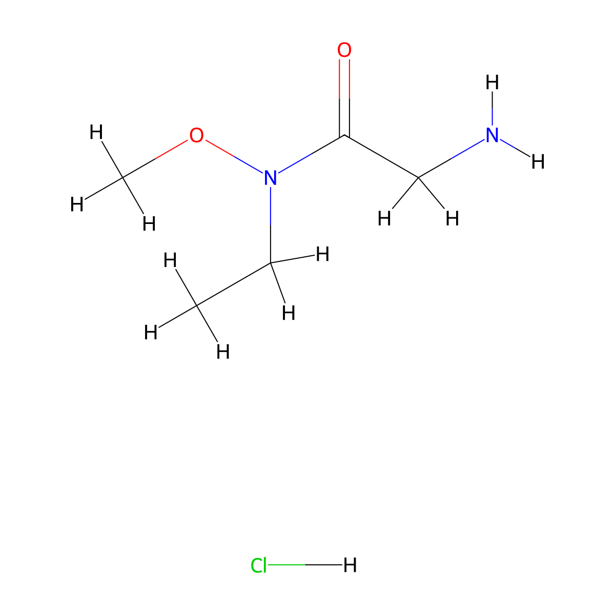 2-amino-N-ethyl-N-methoxyacetamide hydrochloride molecular structure, CAS 1909337-54-7