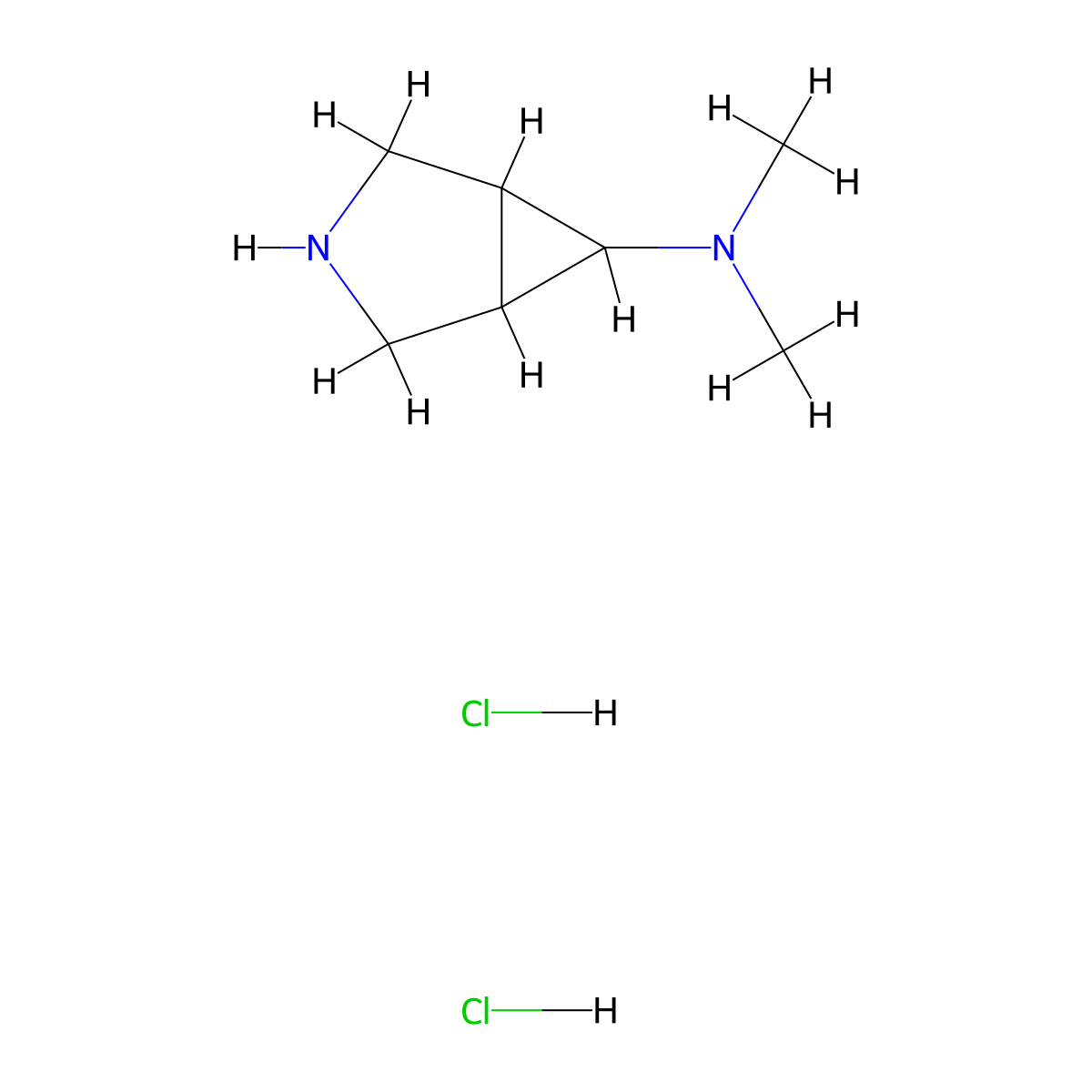 N,N-dimethyl-3-azabicyclo(3.1.0)hexan-6-amine dihydrochloride molecular structure, CAS 1909337-55-8
