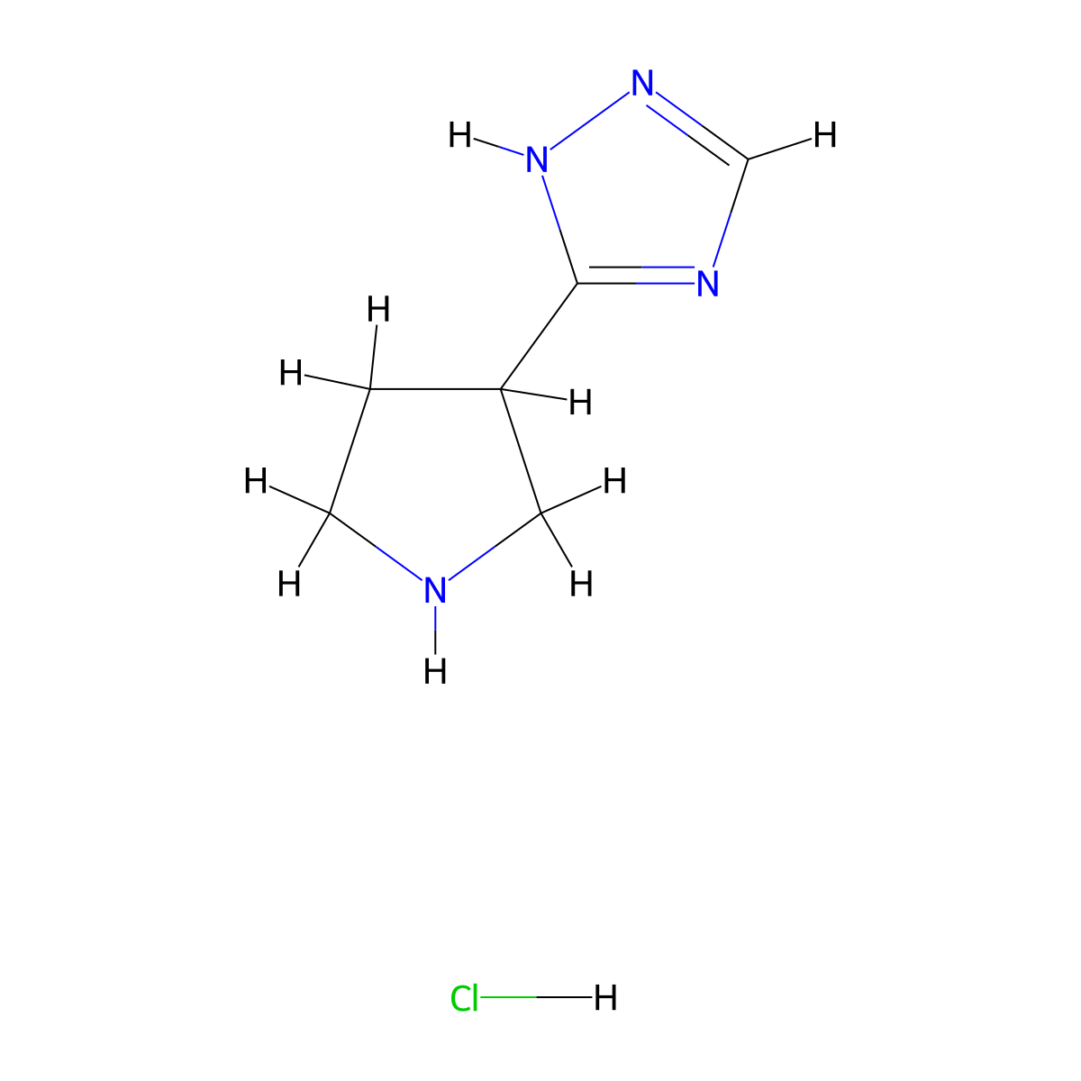 3-(pyrrolidin-3-yl)-4H-1,2,4-triazole hydrochloride molecular structure, CAS 1909337-56-9