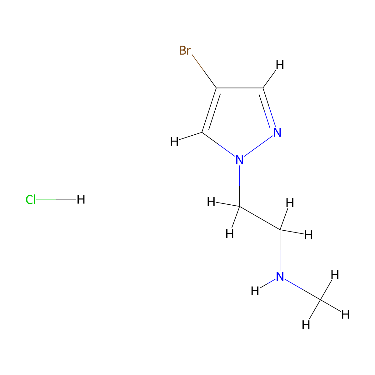 [2-(4-bromo-1H-pyrazol-1-yl)ethyl](methyl)amine hydrochloride molecular structure, CAS 1909337-61-6