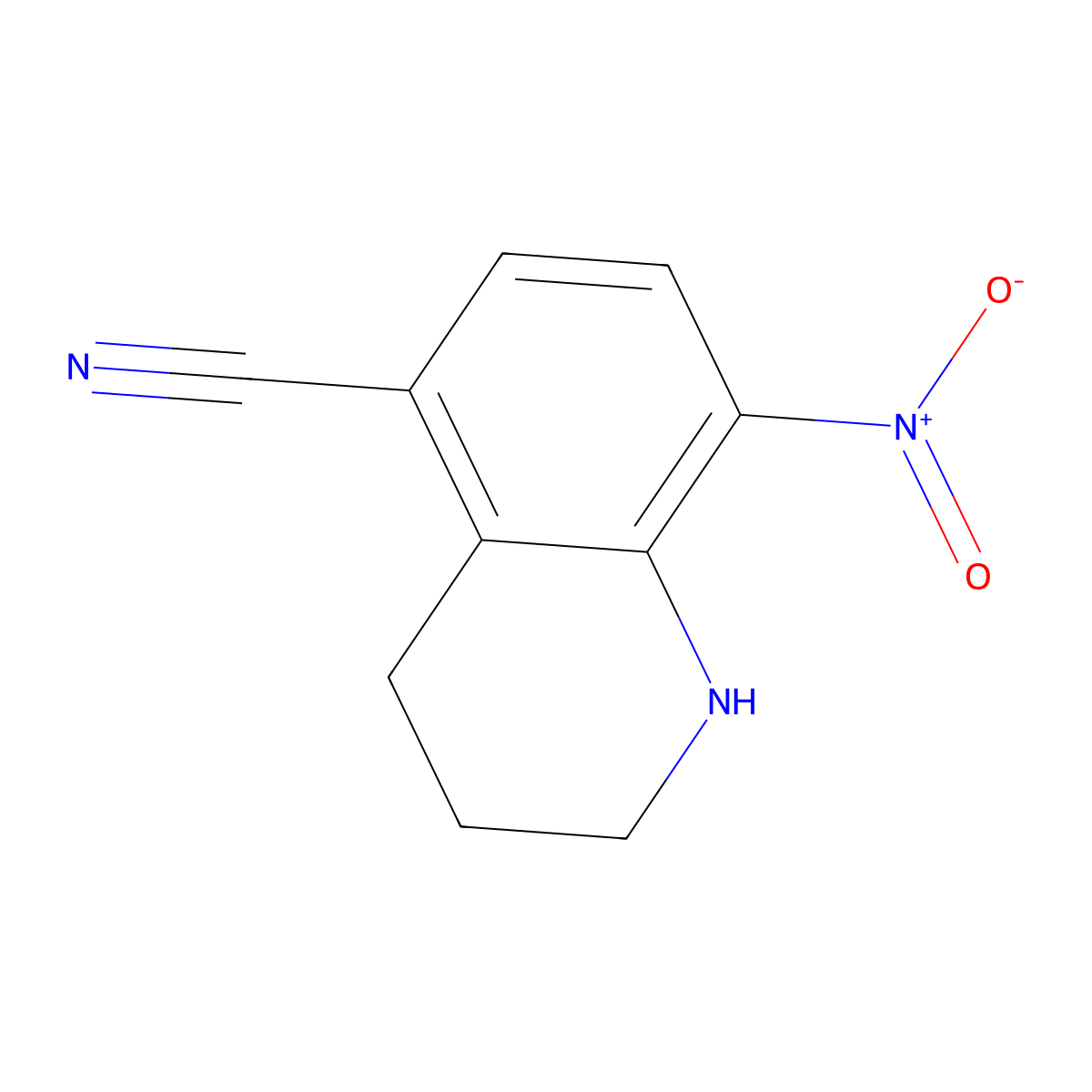 8-Nitro-1,2,3,4-tetrahydroquinoline-5-carbonitrile molecular structure, CAS 1909337-62-7