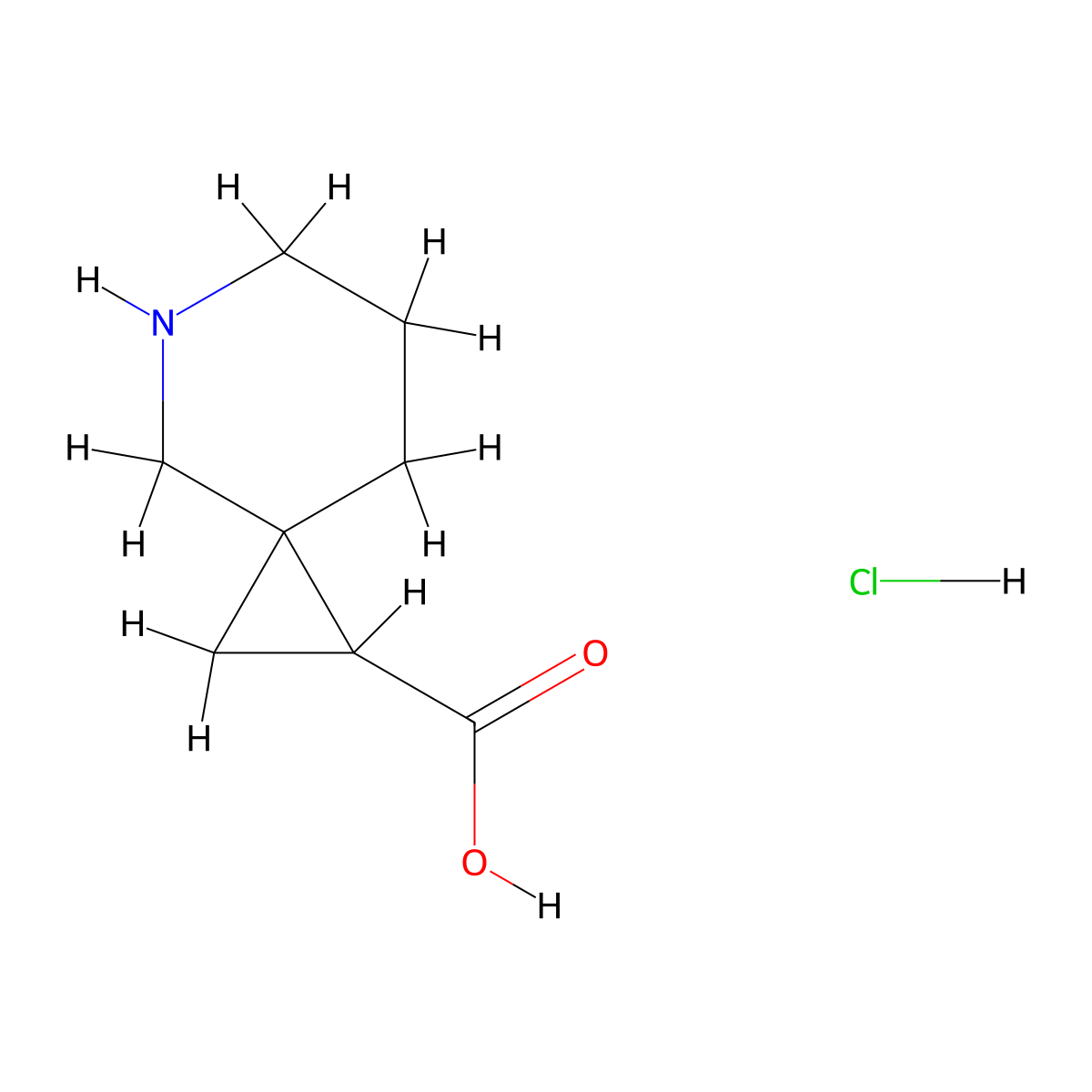 5-Azaspiro(2.5)octane-1-carboxylic acid hydrochloride molecular structure, CAS 1909337-63-8