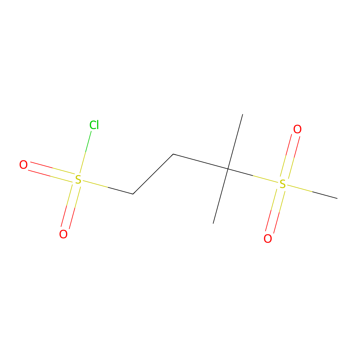 3-Methanesulfonyl-3-methylbutane-1-sulfonyl chloride molecular structure, CAS 1909337-68-3