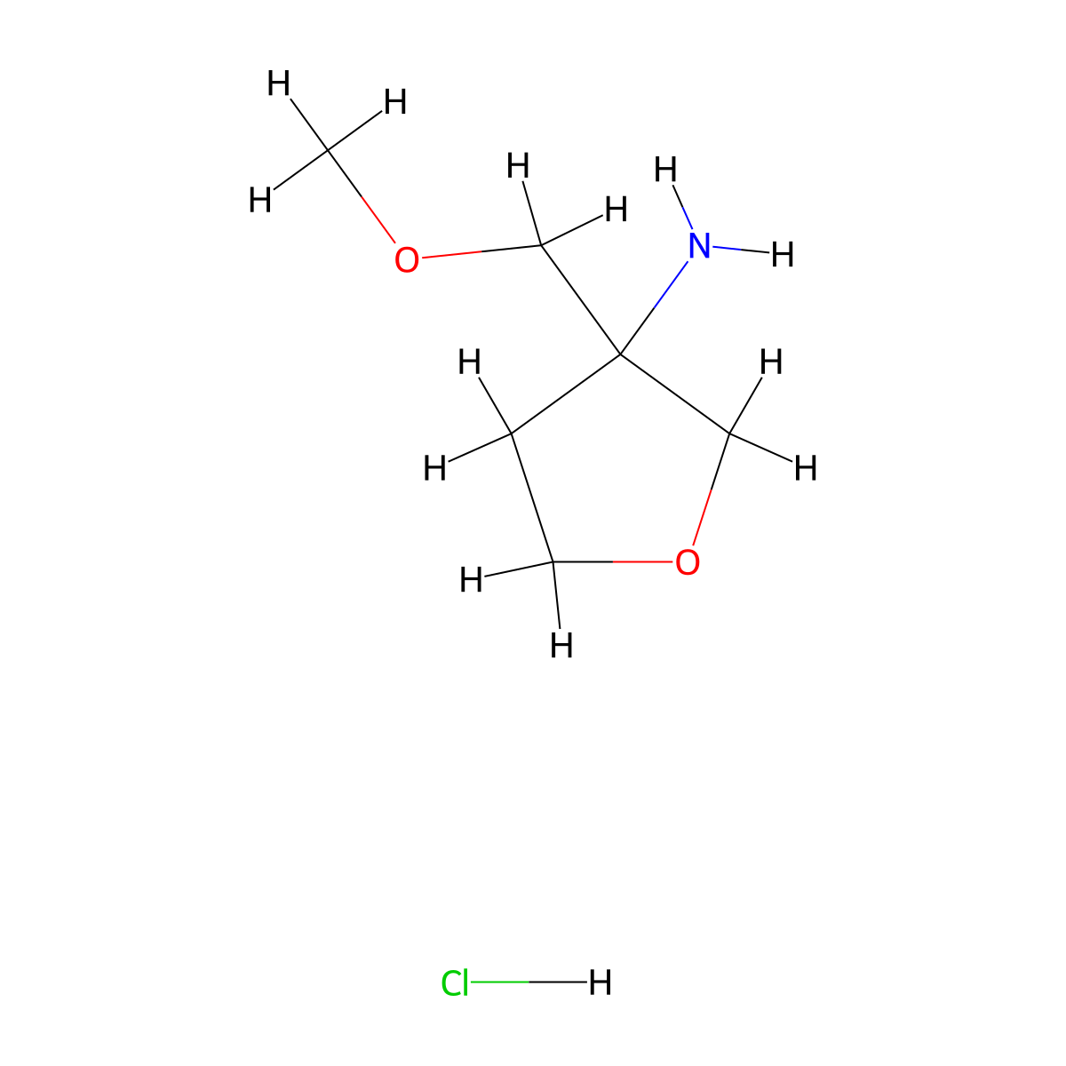 3-(Methoxymethyl)oxolan-3-amine hydrochloride molecular structure, CAS 1909337-70-7