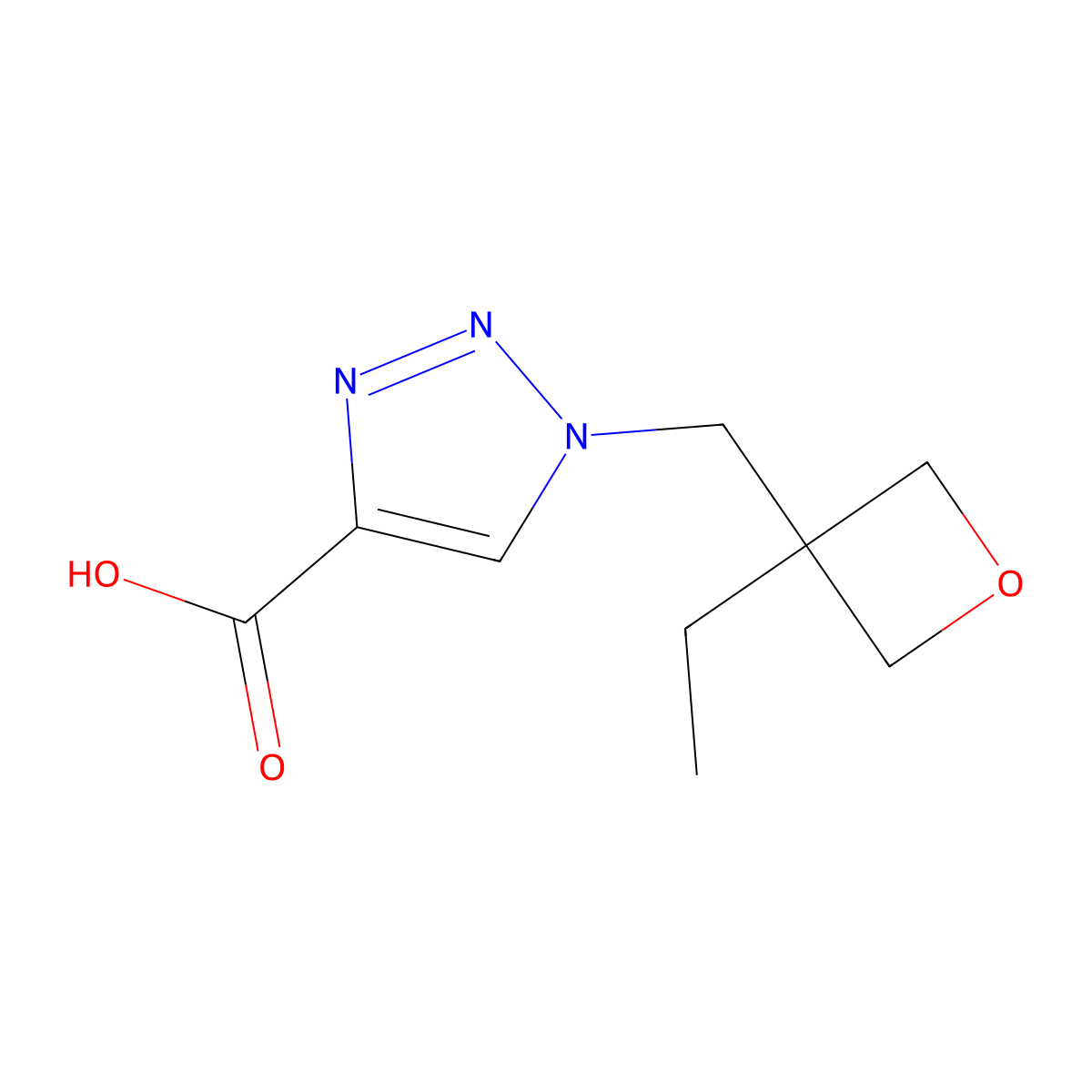 1-[(3-ethyloxetan-3-yl)methyl]-1H-1,2,3-triazole-4-carboxylic acid molecular structure, CAS 1909337-75-2