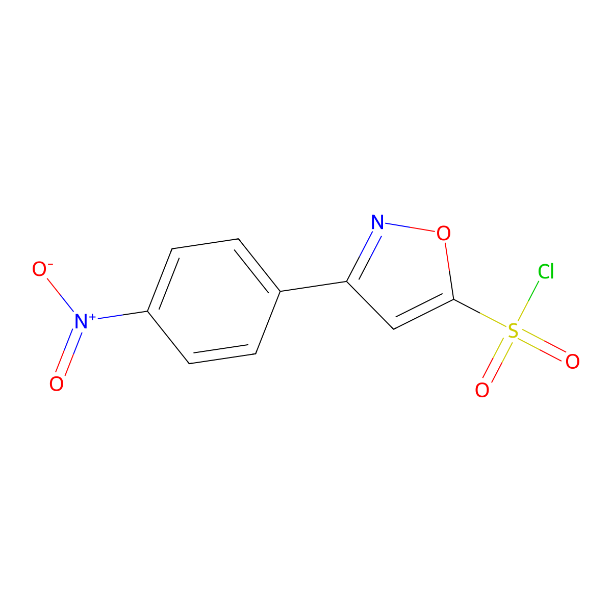 3-(4-Nitrophenyl)-1,2-oxazole-5-sulfonyl chloride molecular structure, CAS 1909337-76-3