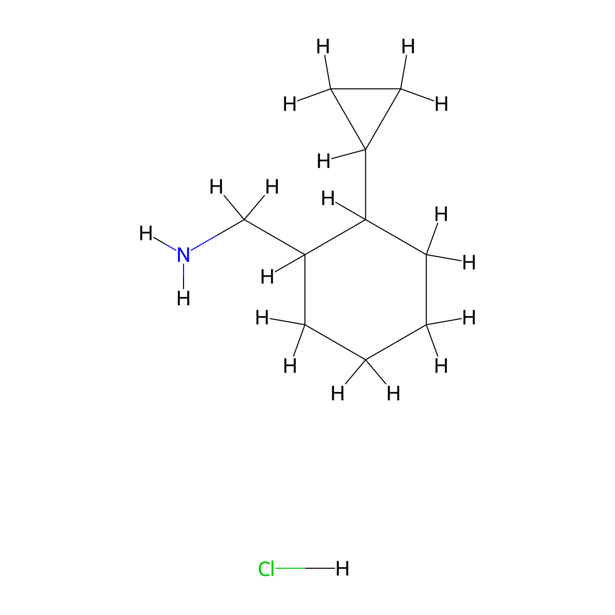 (2-Cyclopropylcyclohexyl)methanamine hydrochloride molecular structure, CAS 1909337-77-4