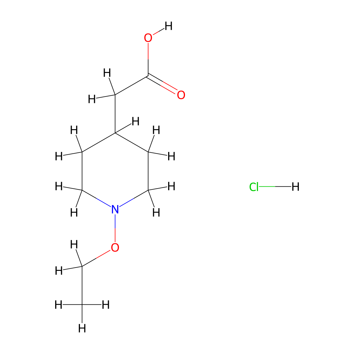 2-(1-Ethoxypiperidin-4-yl)acetic acid hydrochloride molecular structure, CAS 1909337-83-2