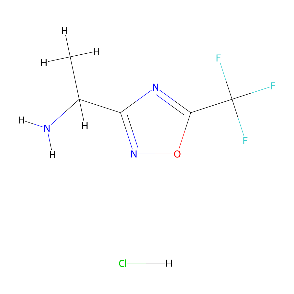 1-[5-(Trifluoromethyl)-1,2,4-oxadiazol-3-yl]ethan-1-amine hydrochloride molecular structure, CAS 1909337-88-7