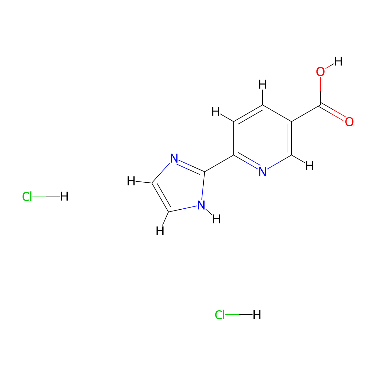 6-(1H-imidazol-2-yl)pyridine-3-carboxylic acid dihydrochloride molecular structure, CAS 1909347-63-2
