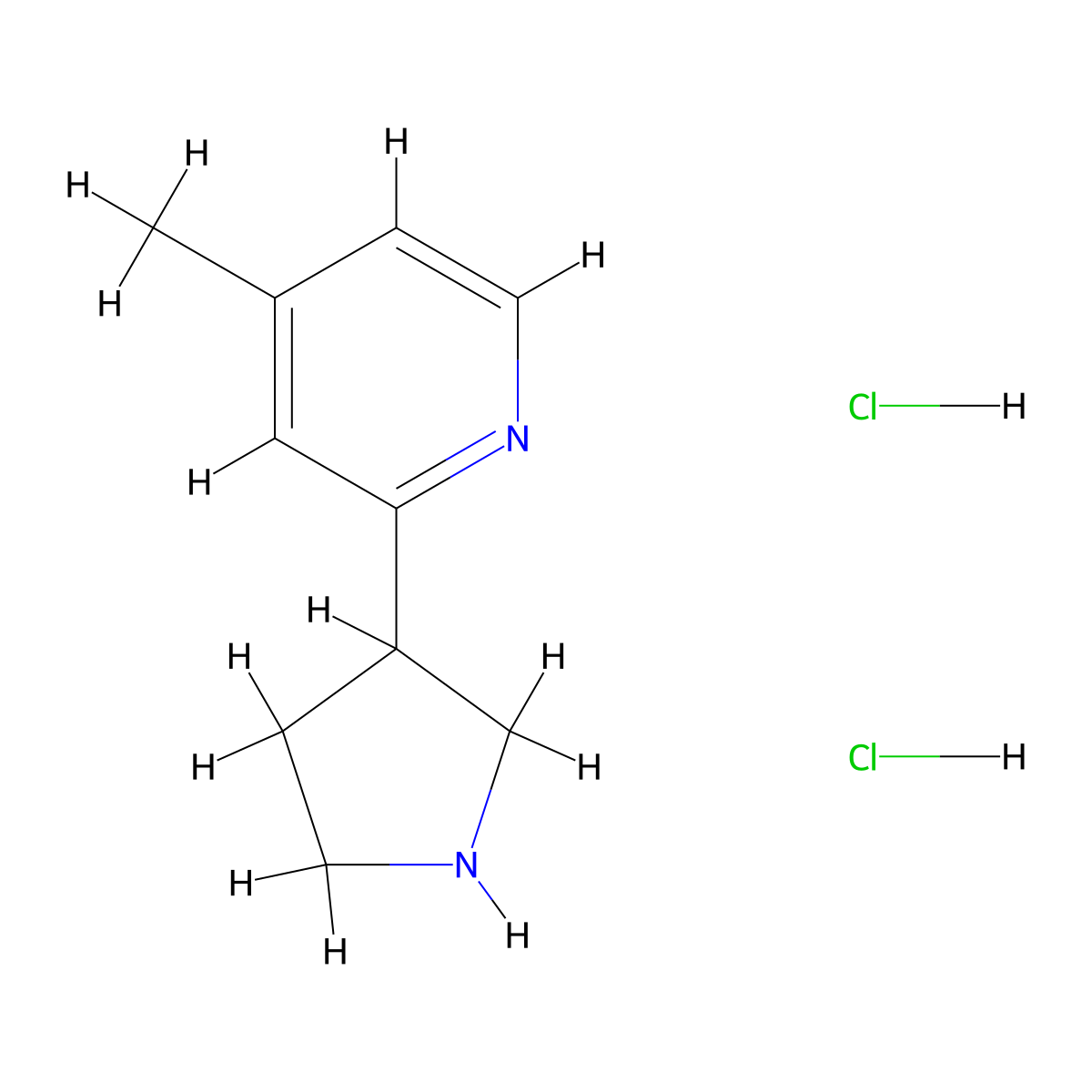 4-Methyl-2-(pyrrolidin-3-yl)pyridine dihydrochloride molecular structure, CAS 1909347-64-3