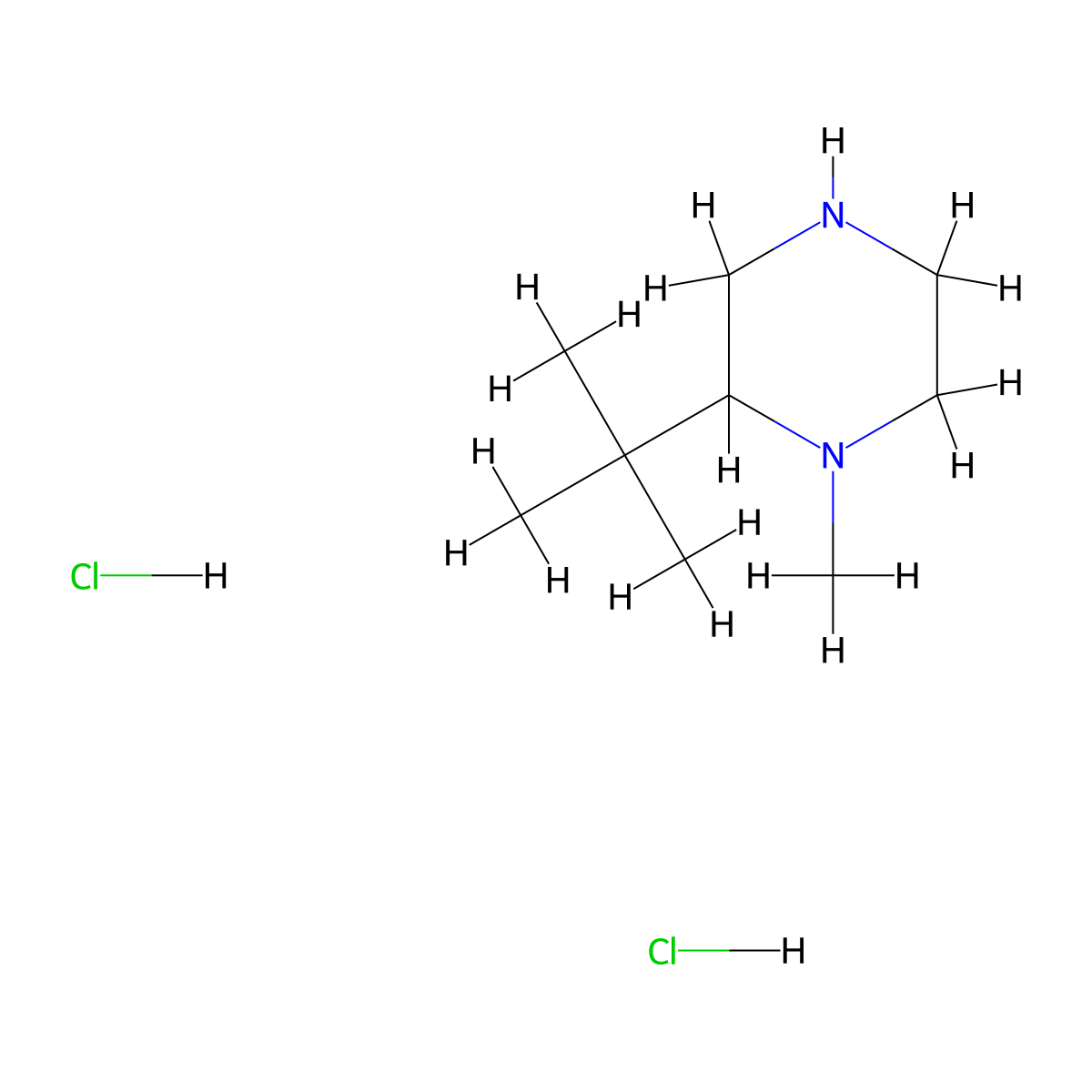 2-Tert-butyl-1-methylpiperazine dihydrochloride molecular structure, CAS 1909347-65-4