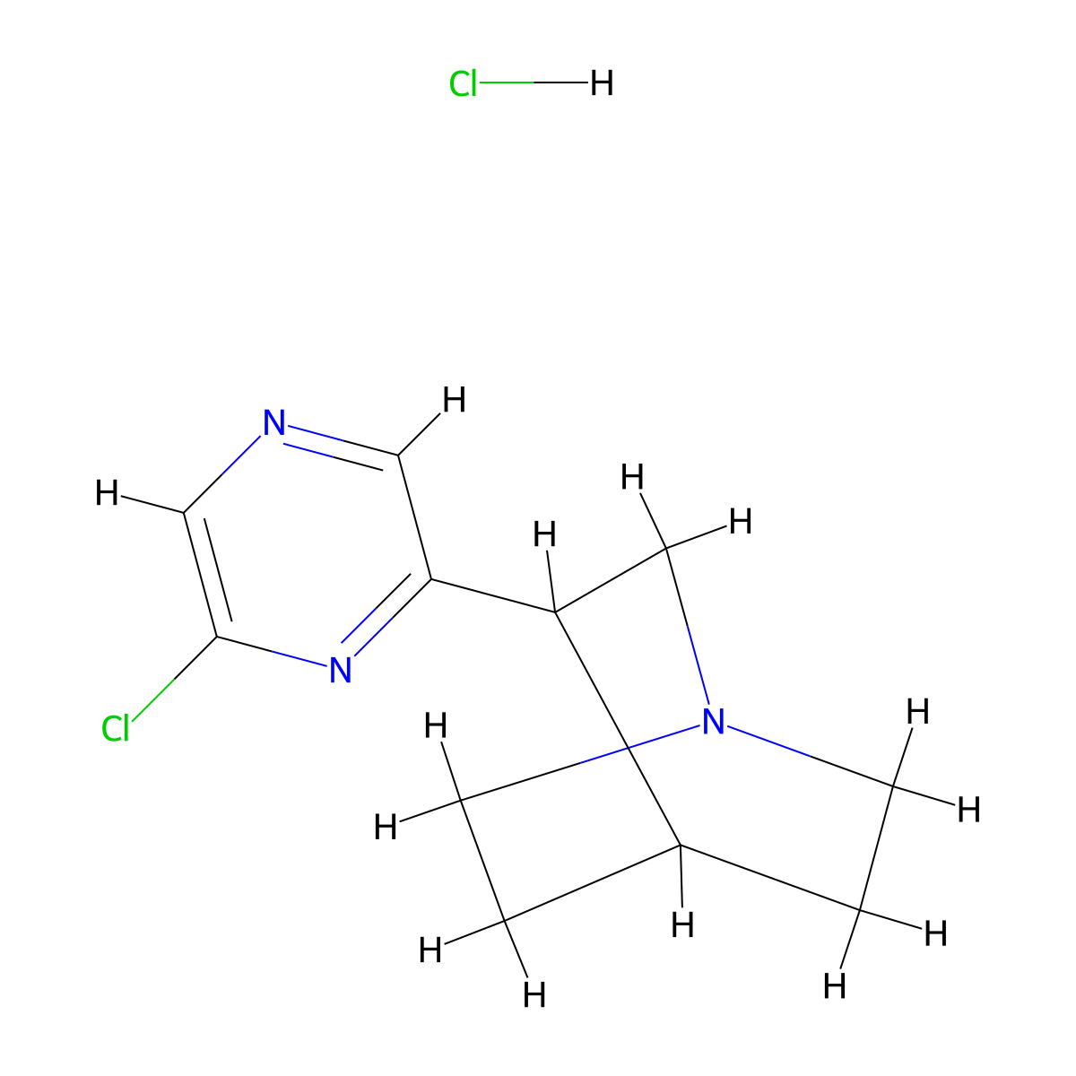 3-(6-Chloropyrazin-2-yl)-1-azabicyclo[2.2.2]octane hydrochloride molecular structure, CAS 1909347-72-3