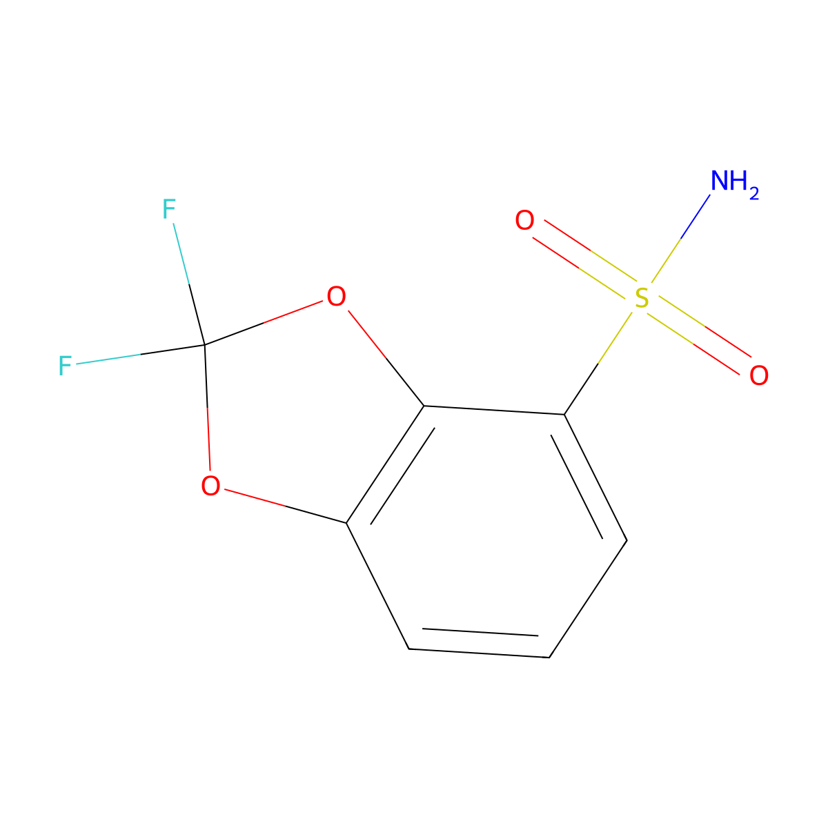 2,2-Difluoro-1,3-dioxaindane-4-sulfonamide molecular structure, CAS 1909347-73-4