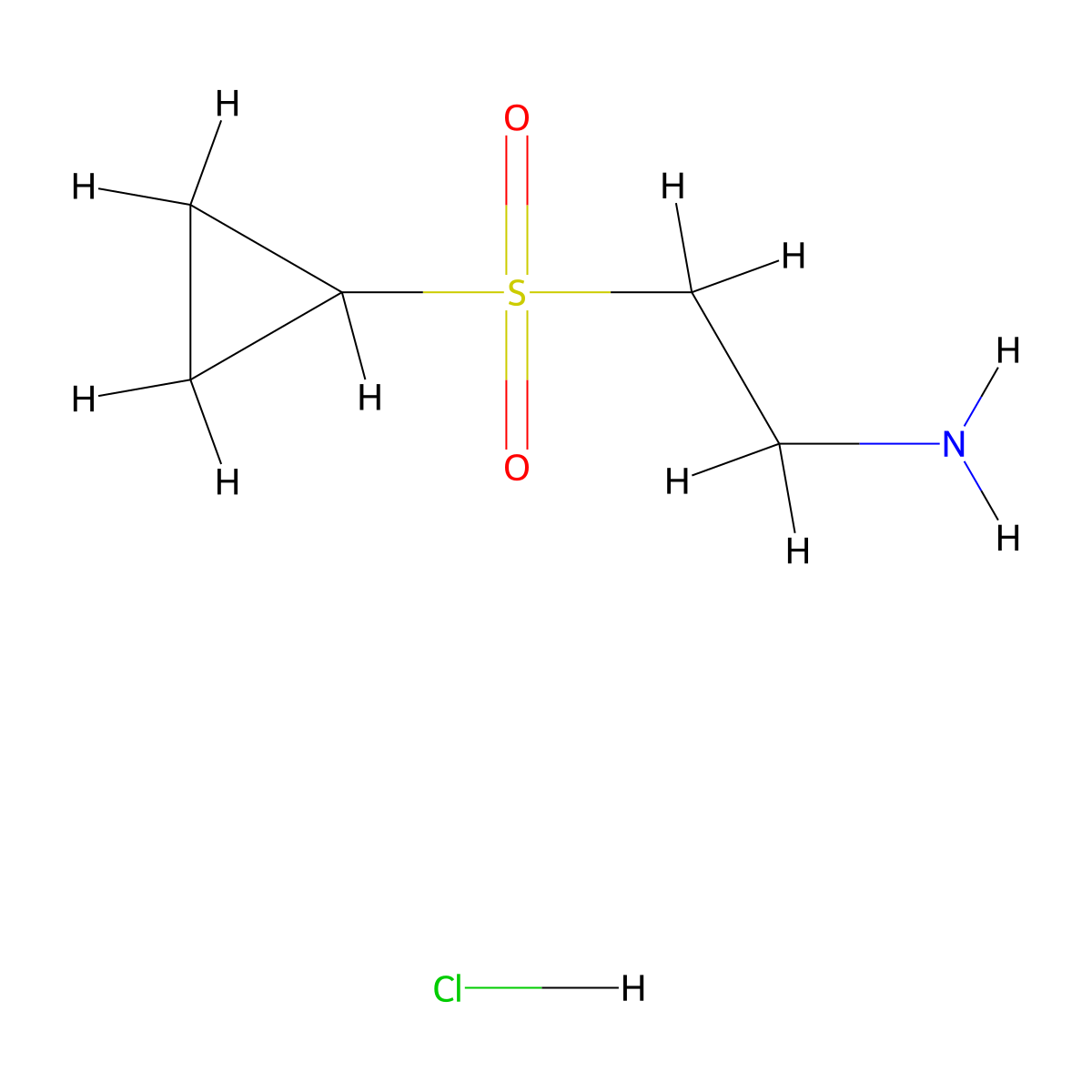 2-(Cyclopropanesulfonyl)ethan-1-amine hydrochloride molecular structure, CAS 1909347-74-5