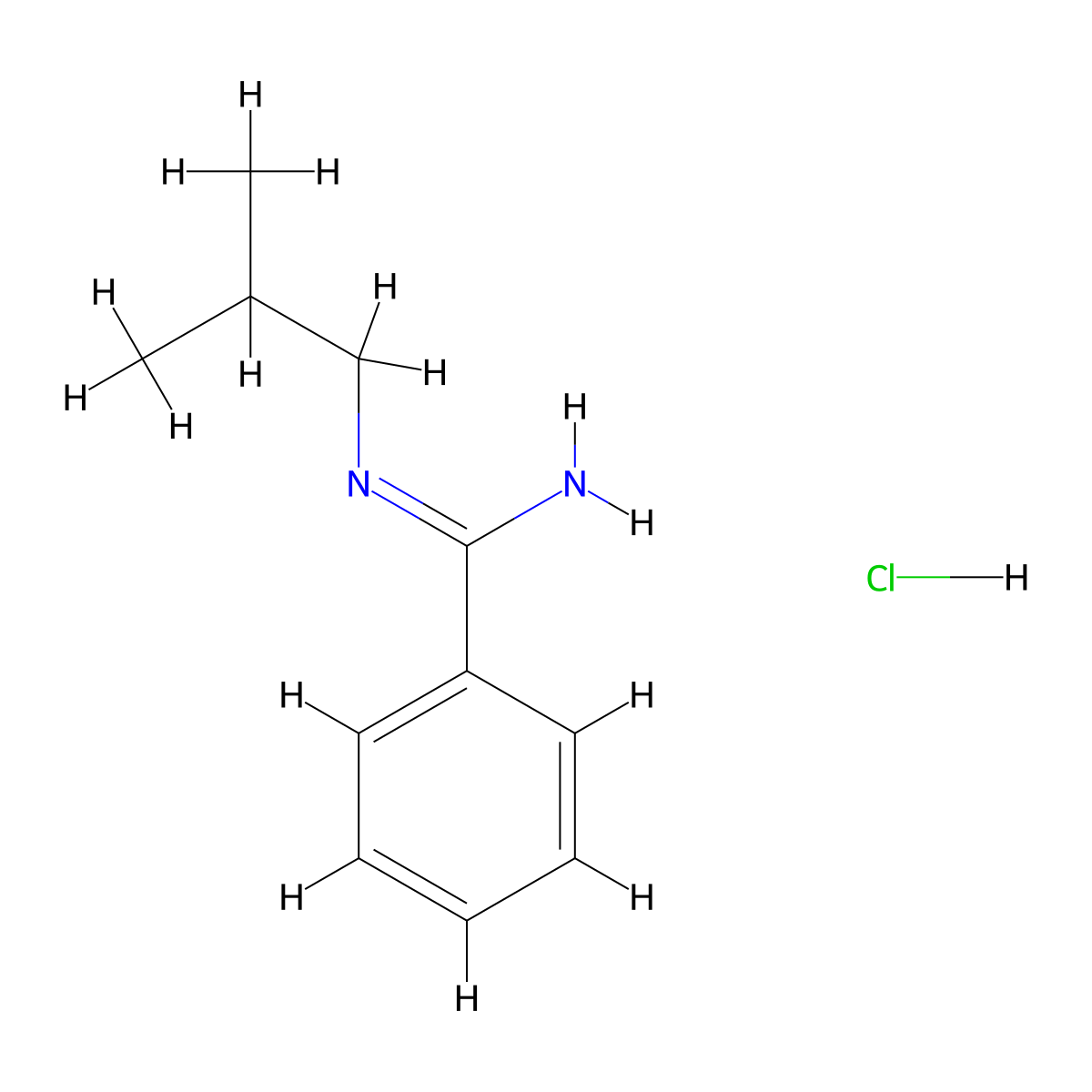 N-(2-methylpropyl)benzenecarboximidamide hydrochloride molecular structure, CAS 1909347-75-6