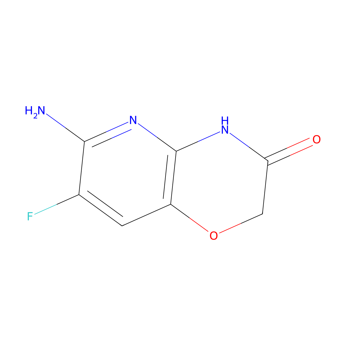 6-amino-7-fluoro-2H,3H,4H-pyrido(3,2-b)(1,4)oxazin-3-one molecular structure, CAS 1909347-79-0