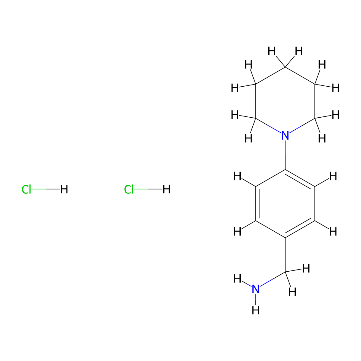 (4-(Piperidin-1-yl)phenyl)methanamine dihydrochloride molecular structure, CAS 1909347-81-4