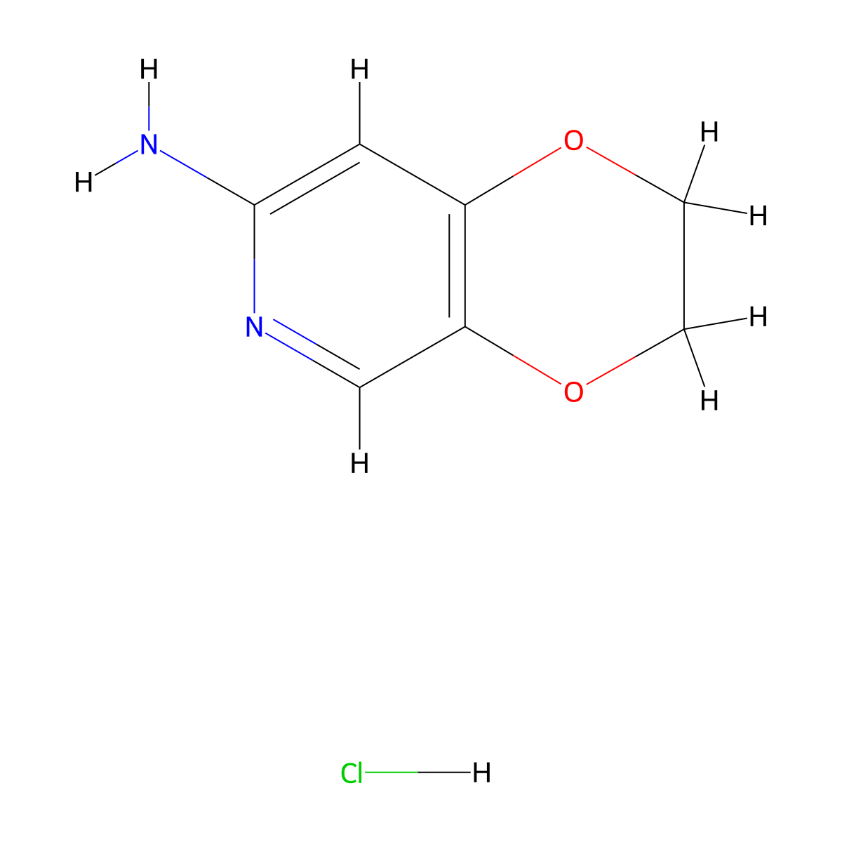 2H,3H-[1,4]dioxino[2,3-c]pyridin-7-amine hydrochloride molecular structure, CAS 1909347-84-7