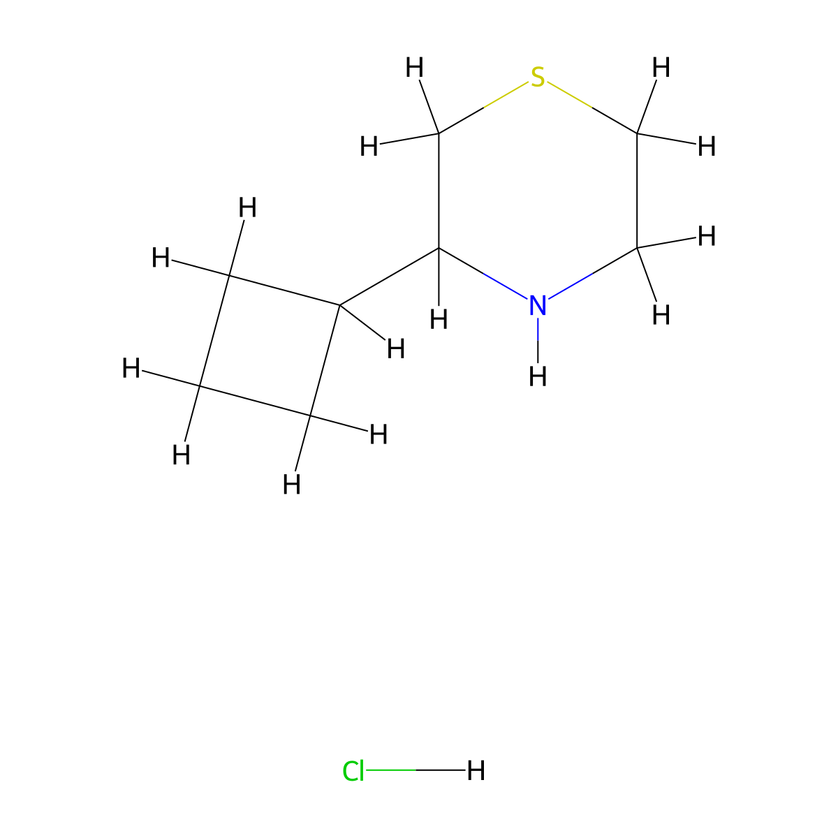 3-Cyclobutylthiomorpholine hydrochloride molecular structure, CAS 1909347-86-9