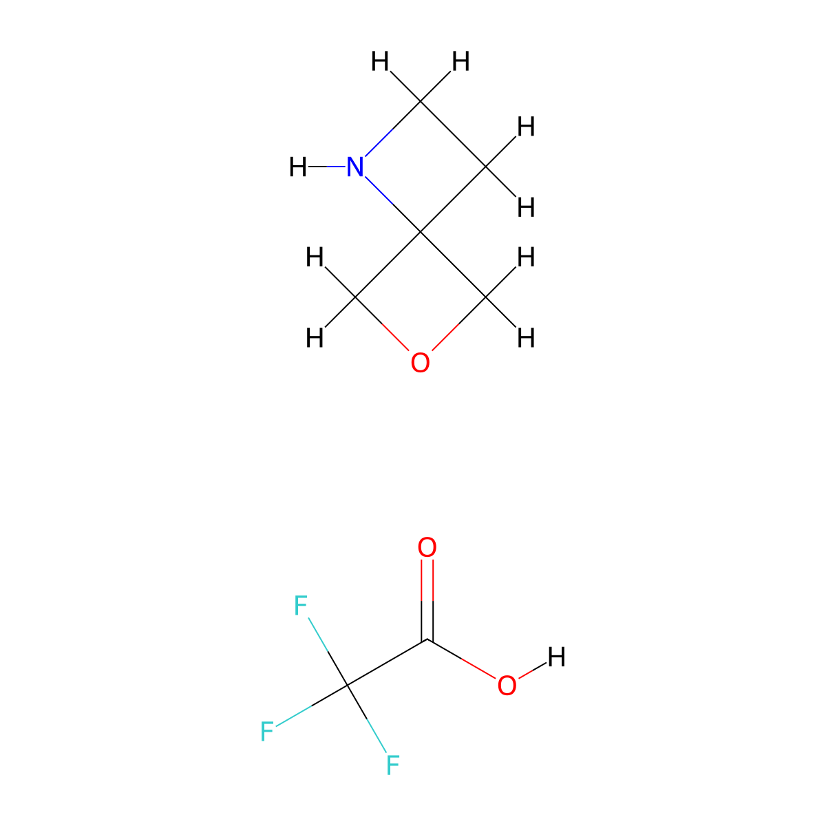 6-Oxa-1-azaspiro(3.3)heptane trifluoroacetate molecular structure, CAS 1909347-88-1