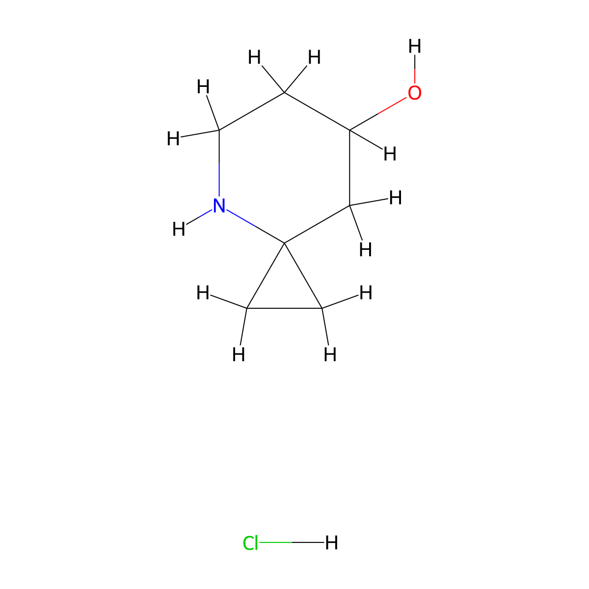 4-Azaspiro(2.5)octan-7-ol hydrochloride molecular structure, CAS 1909347-89-2