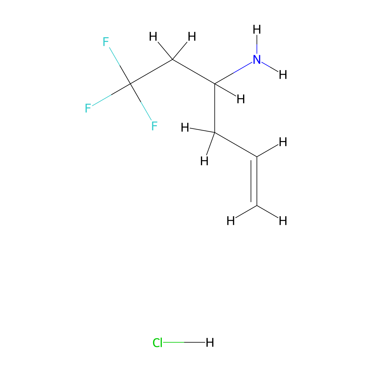 1,1,1-Trifluorohex-5-en-3-amine hydrochloride molecular structure, CAS 1909347-91-6