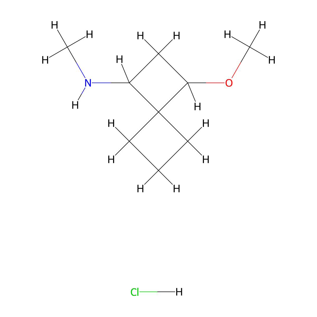 3-methoxy-N-methylspiro[3.3]heptan-1-amine hydrochloride molecular structure, CAS 1909348-00-0