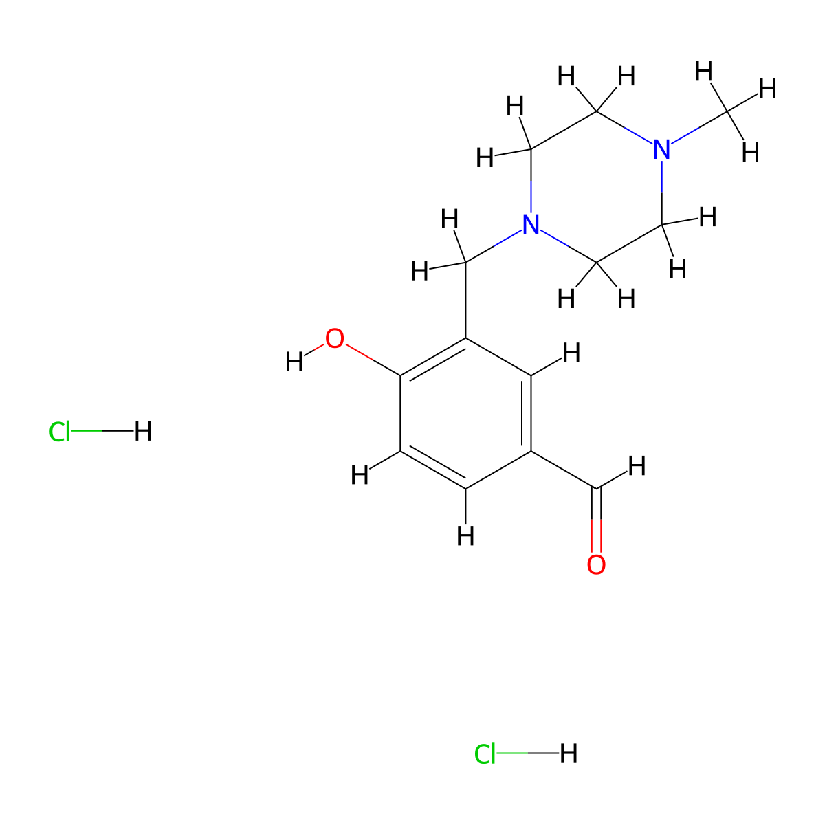 4-Hydroxy-3-[(4-methylpiperazin-1-yl)methyl]benzaldehyde dihydrochloride molecular structure, CAS 1909348-01-1