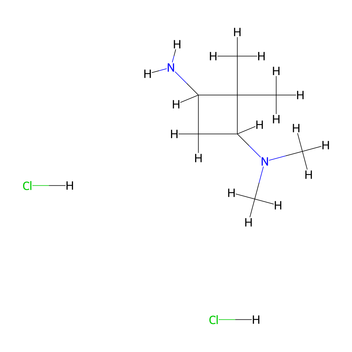 N1,N1,2,2-tetramethylcyclobutane-1,3-diamine dihydrochloride molecular structure, CAS 1909348-06-6