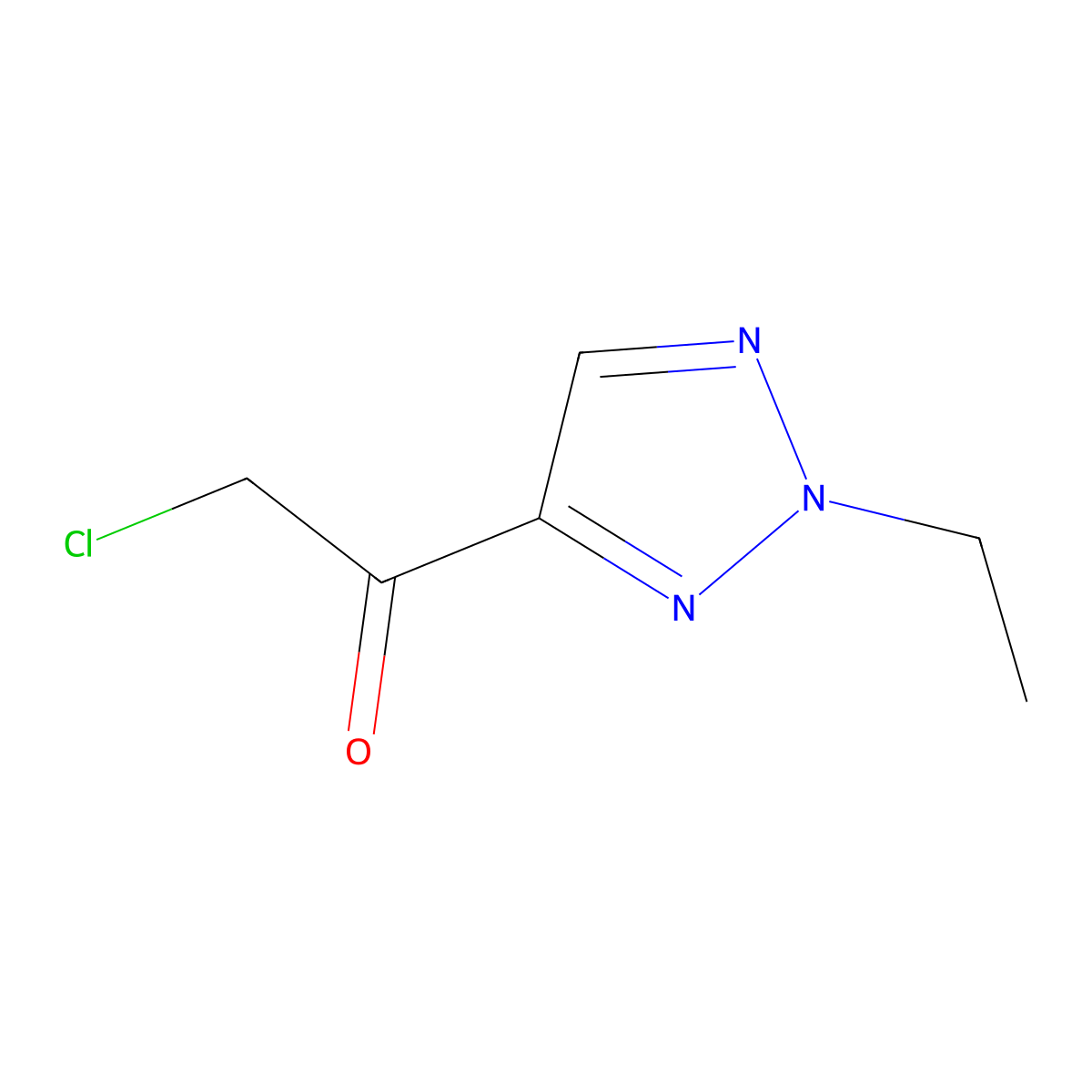 2-chloro-1-(2-ethyl-2H-1,2,3-triazol-4-yl)ethan-1-one molecular structure, CAS 1909348-07-7