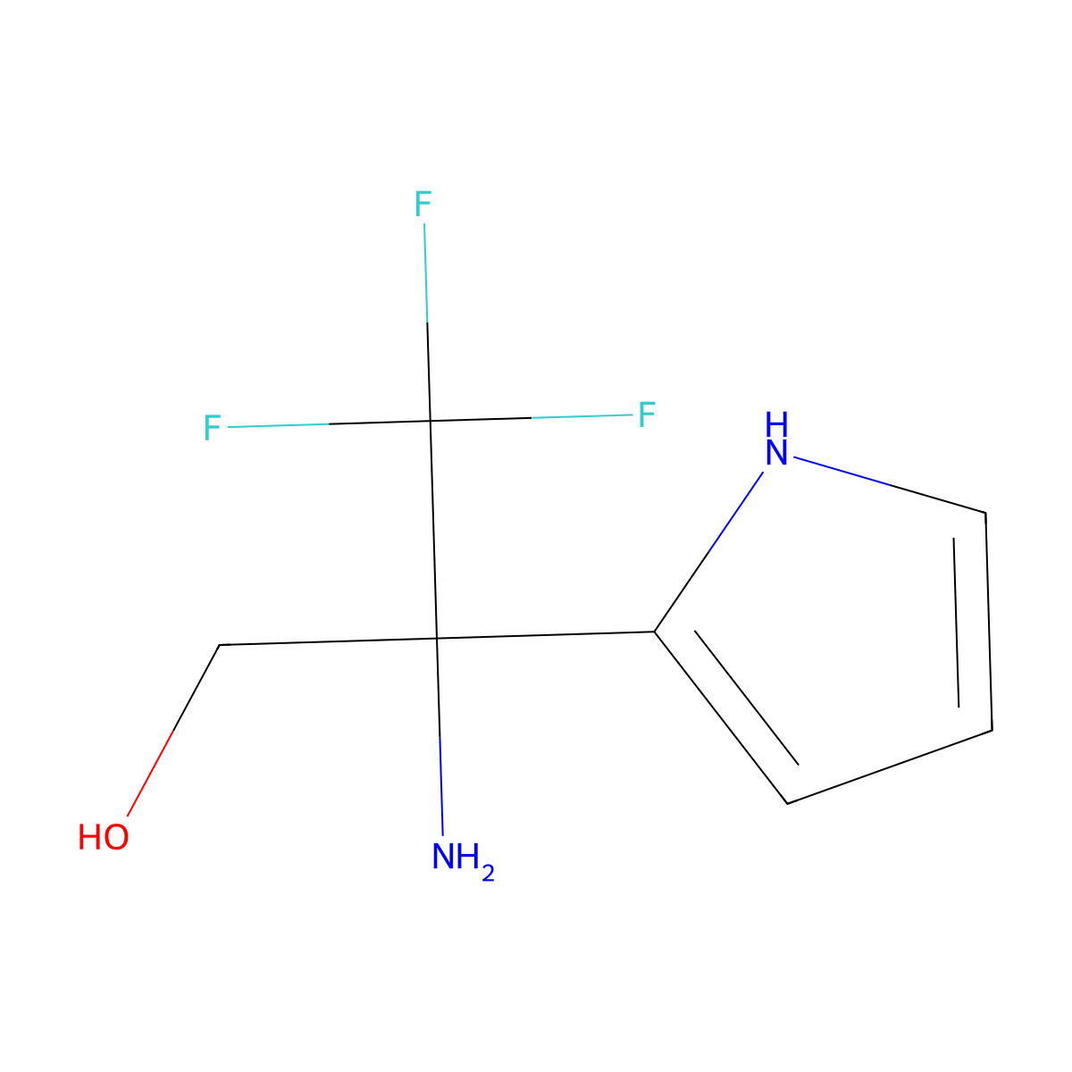 2-amino-3,3,3-trifluoro-2-(1H-pyrrol-2-yl)propan-1-ol molecular structure, CAS 1909348-09-9