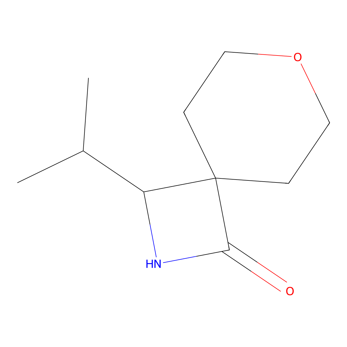 3-(Propan-2-yl)-7-oxa-2-azaspiro[3.5]nonan-1-one molecular structure, CAS 1909348-10-2