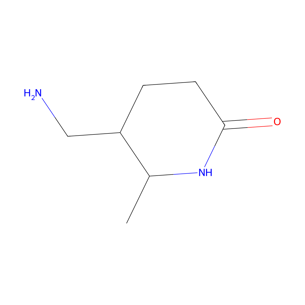 5-(Aminomethyl)-6-methylpiperidin-2-one molecular structure, CAS 1909348-11-3