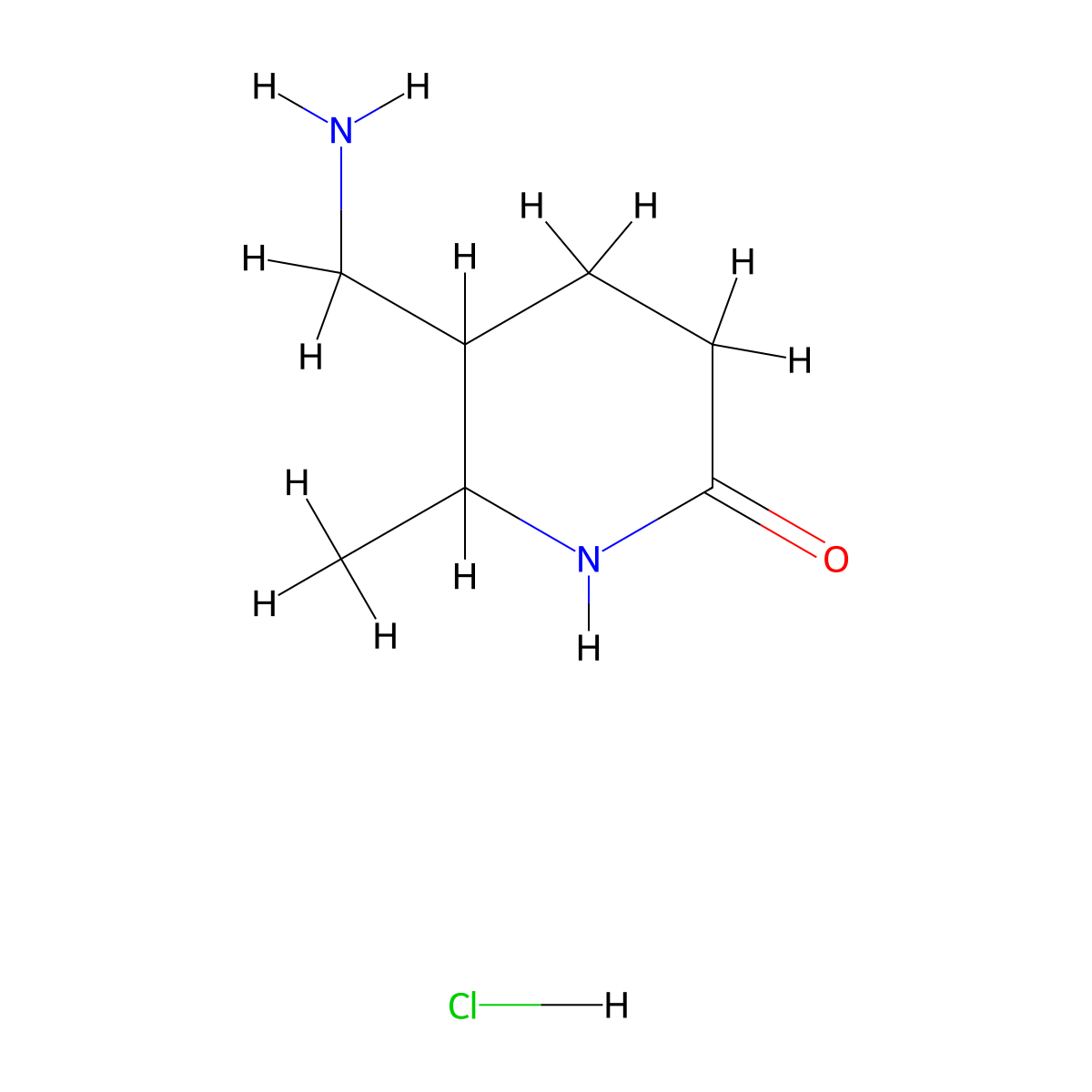 5-(Aminomethyl)-6-methylpiperidin-2-one hydrochloride molecular structure, CAS 1909348-12-4