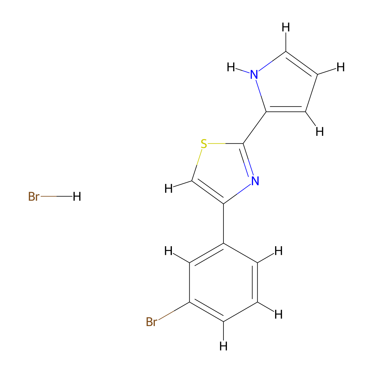 4-(3-Bromophenyl)-2-(1H-pyrrol-2-yl)-1,3-thiazole hydrobromide molecular structure, CAS 1909348-15-7