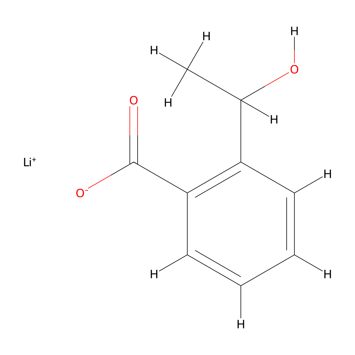 Lithium(1+) 2-(1-hydroxyethyl)benzoate molecular structure, CAS 1909348-16-8