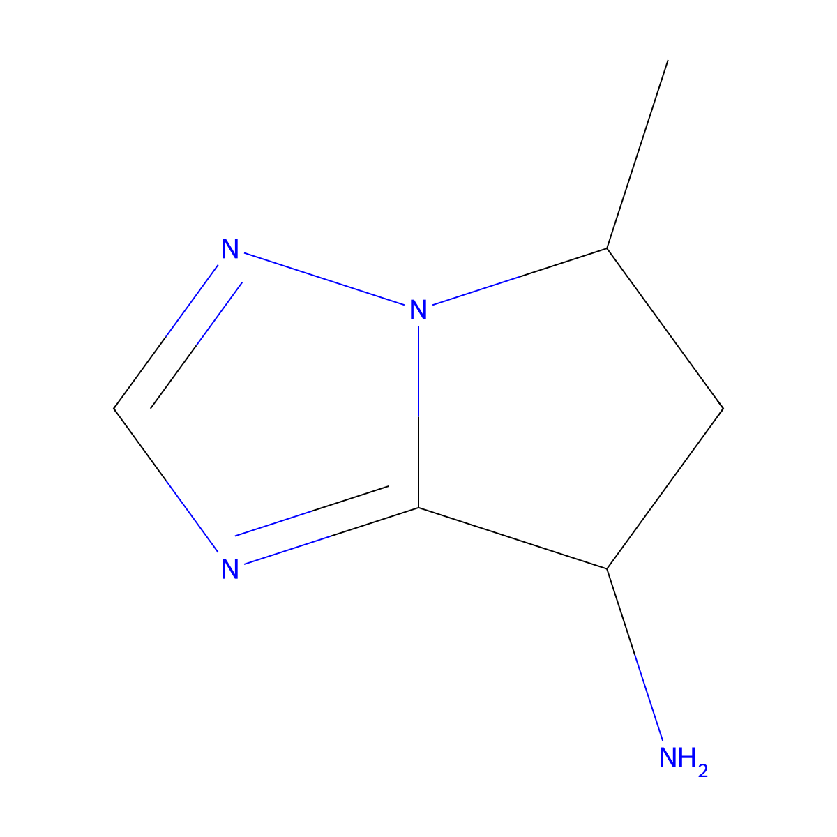 5-methyl-5H,6H,7H-pyrrolo[1,2-b][1,2,4]triazol-7-amine molecular structure, CAS 1909348-18-0