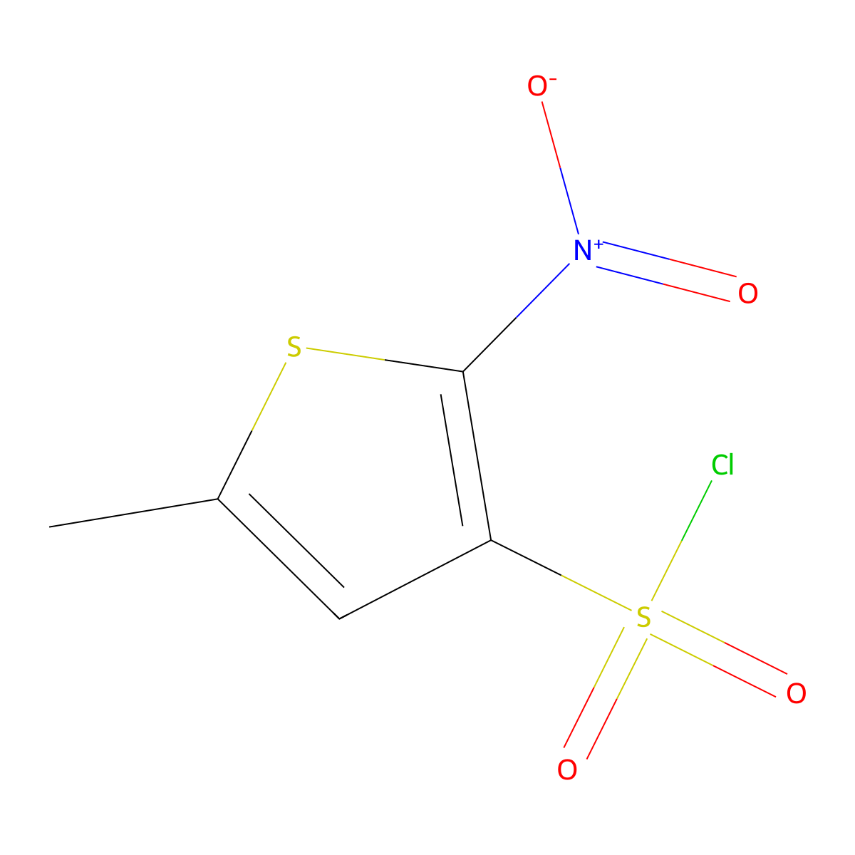 5-Methyl-2-nitrothiophene-3-sulfonyl chloride molecular structure, CAS 1909348-24-8