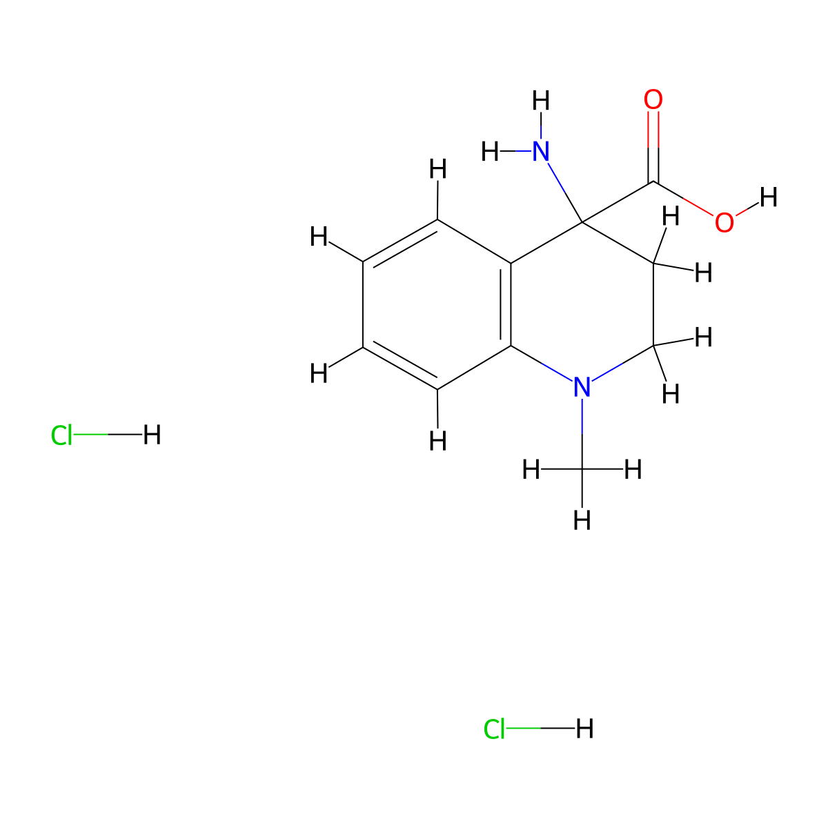 4-Amino-1-methyl-1,2,3,4-tetrahydroquinoline-4-carboxylic acid dihydrochloride molecular structure, CAS 1909348-32-8