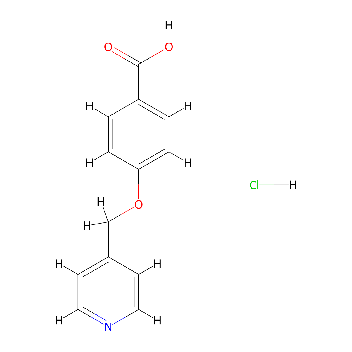 4-[(Pyridin-4-yl)methoxy]benzoic acid hydrochloride molecular structure, CAS 1909348-33-9