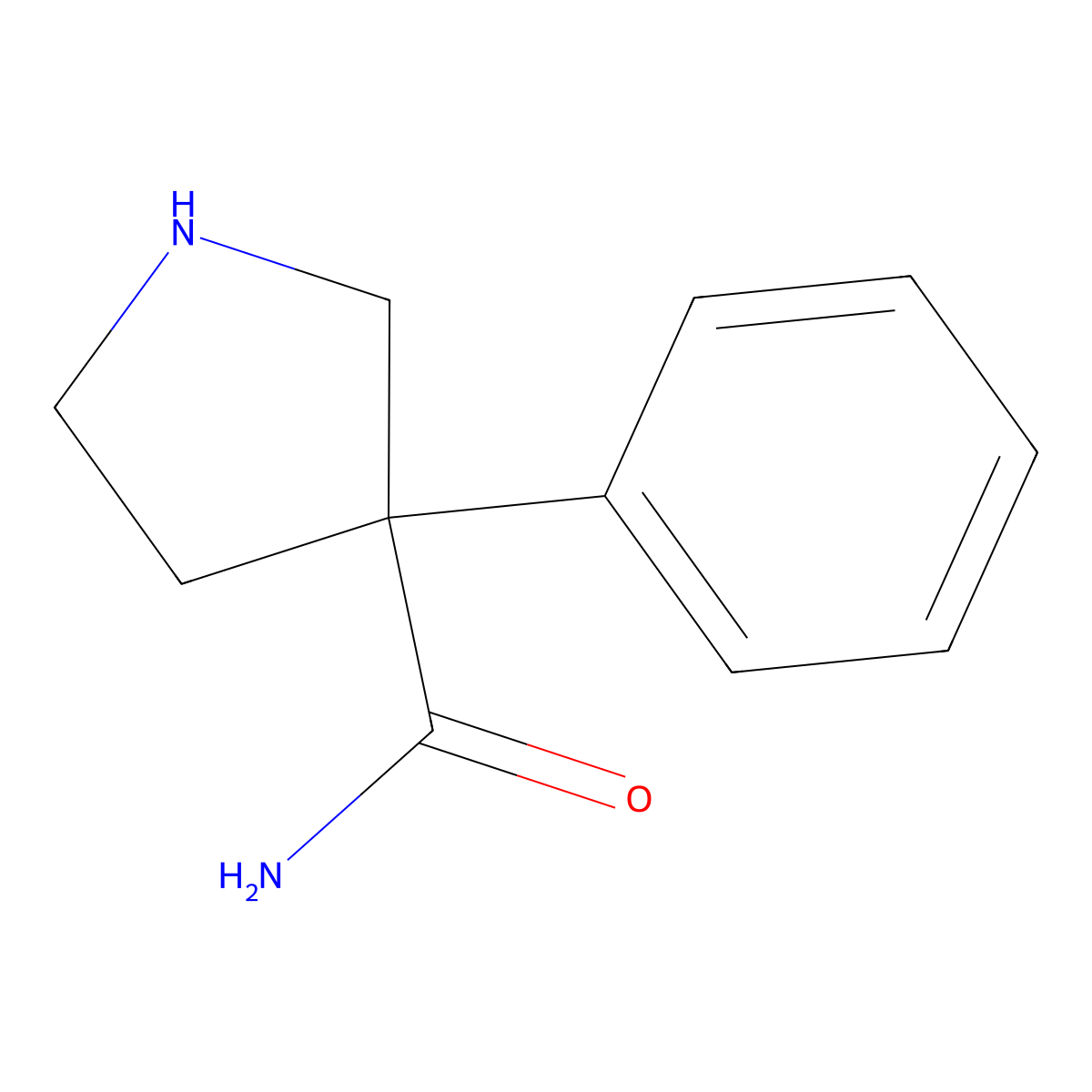 3-Phenylpyrrolidine-3-carboxamide molecular structure, CAS 1909348-34-0