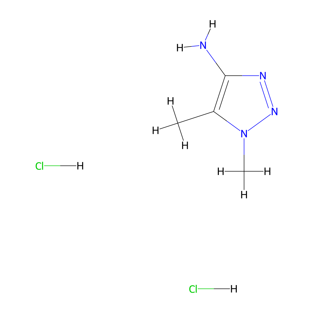 dimethyl-1H-1,2,3-triazol-4-amine dihydrochloride molecular structure, CAS 1909348-36-2