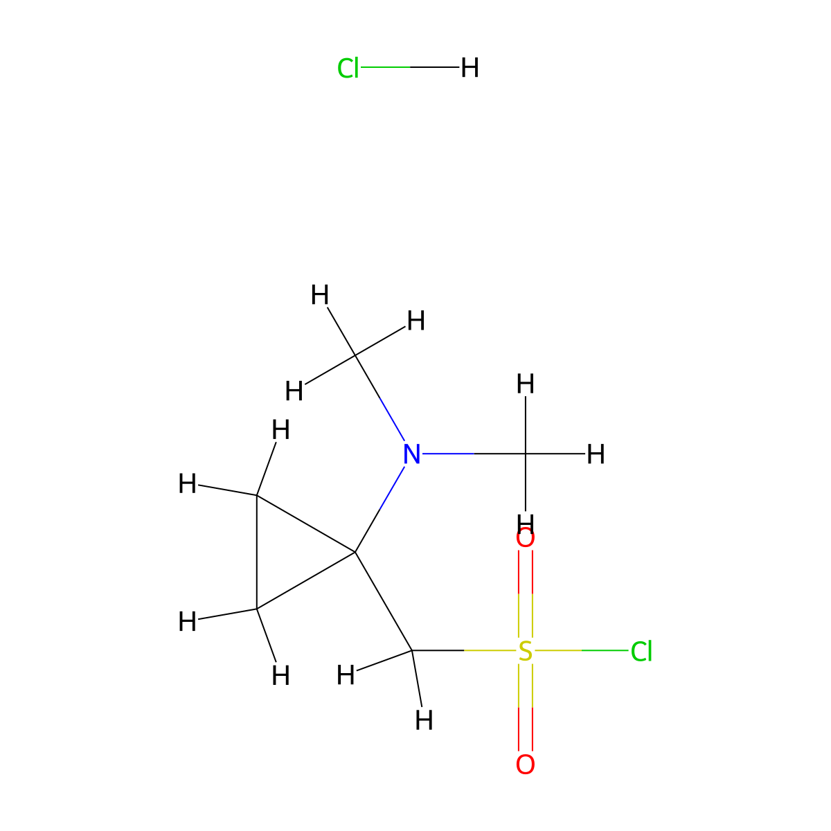 [1-(Dimethylamino)cyclopropyl]methanesulfonyl chloride hydrochloride molecular structure, CAS 1909348-42-0
